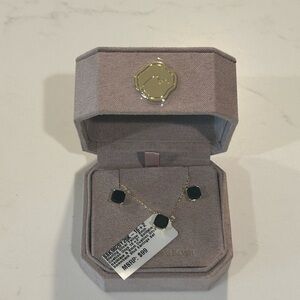 Minted Onyx Cushion Cut Pendant and Stud Earring Set .925 Sterling Silver NEW